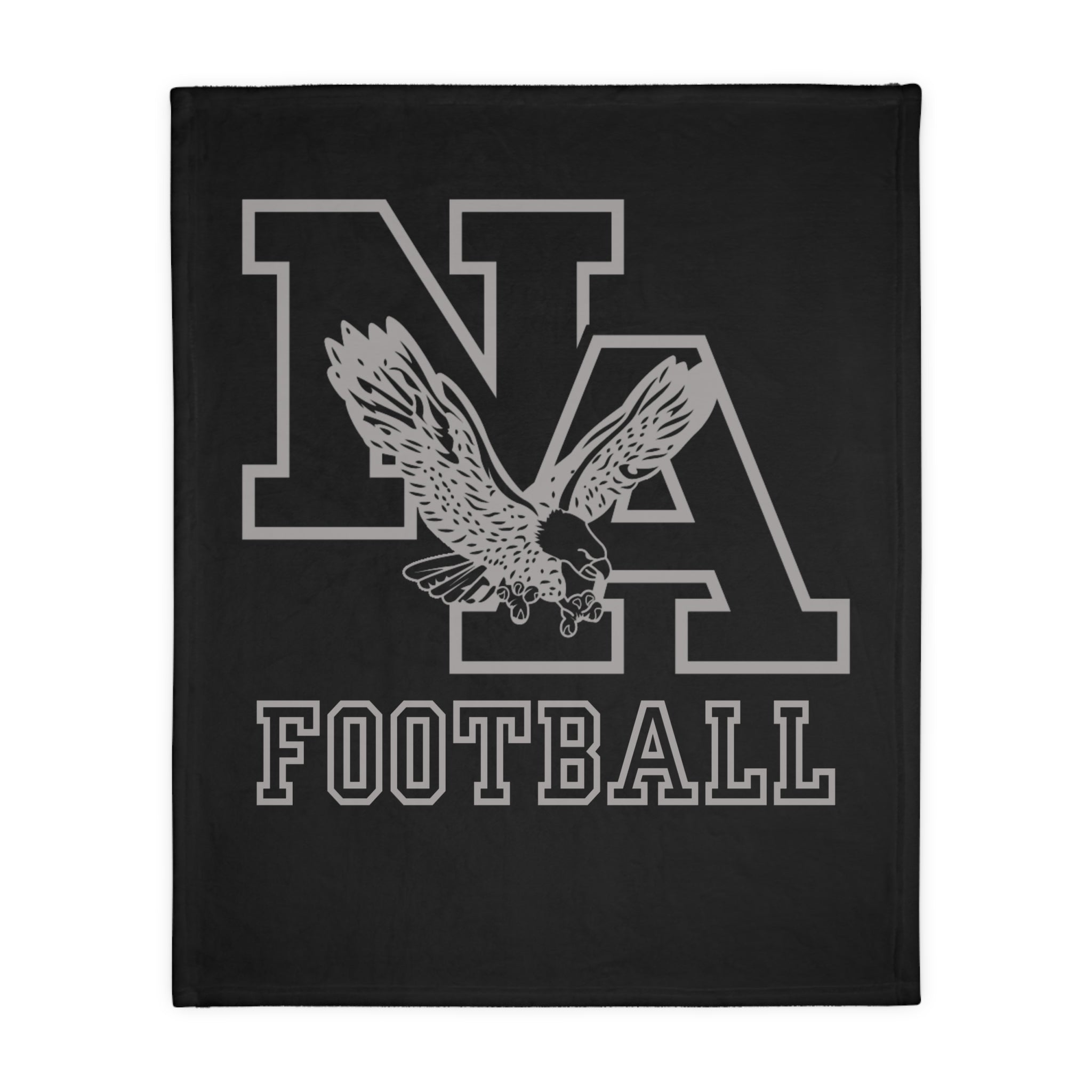 New Albany Black and White Vintage Fighting Eagle Graphic Super Soft Velveteen Microfiber Blanket (Two-sided print)