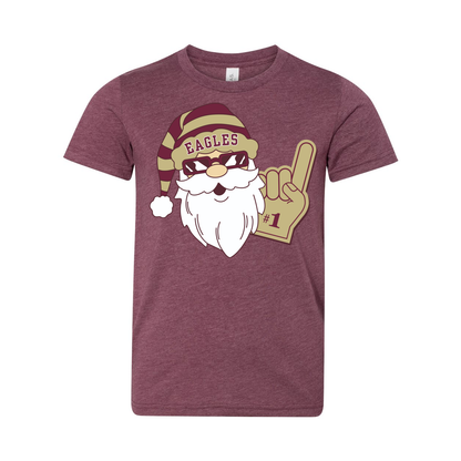 Youth Santa Eagles Fan Graphic Short Sleeve Soft Tee