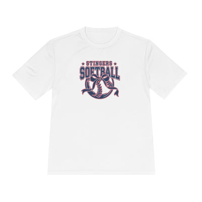 Adult Unisex Stingers Softball Spirit Bow Graphic Sport-Tek Competitor Performance Tee