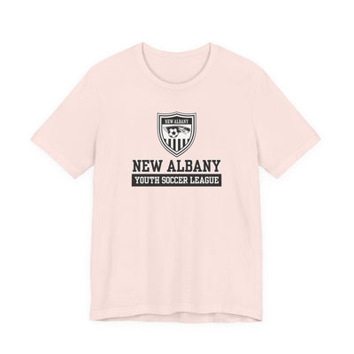 Adult Unisex New Albany Youth Soccer League Game Day Graphic Short Sleeve Bella + Canvas Soft Tee