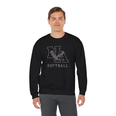 Adult Unisex New Albany Grey Tonal Softball Logo Graphic Sweatshirt