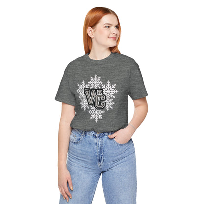Adult Unisex Westerville Central Spirited Snowflake Graphic Short Sleeve Soft Tee