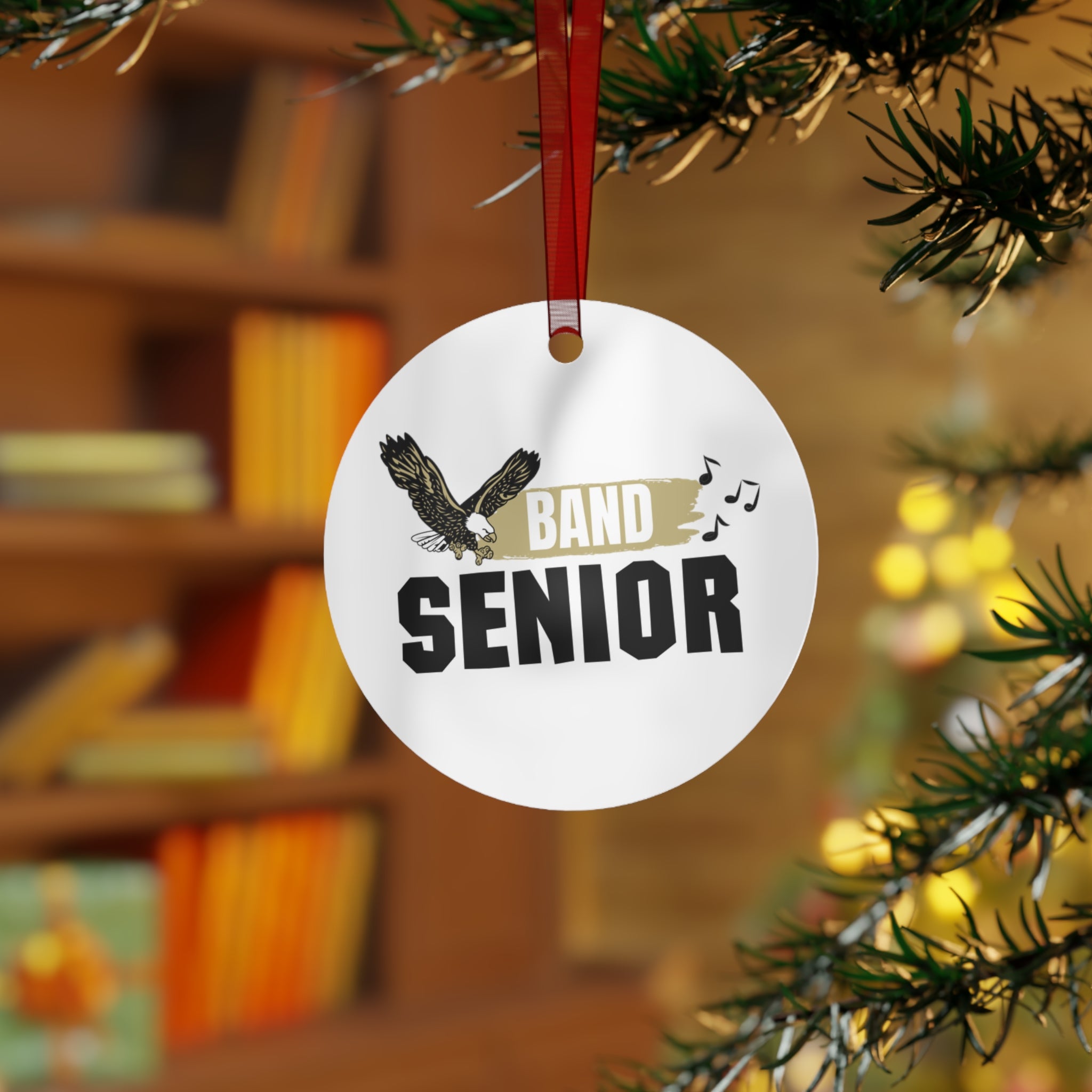 Band Senior Double-Sided Print Metal Ornament