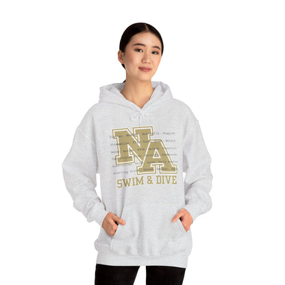 Adult Unisex Swim & Dive Logo Words Graphic Hoodie