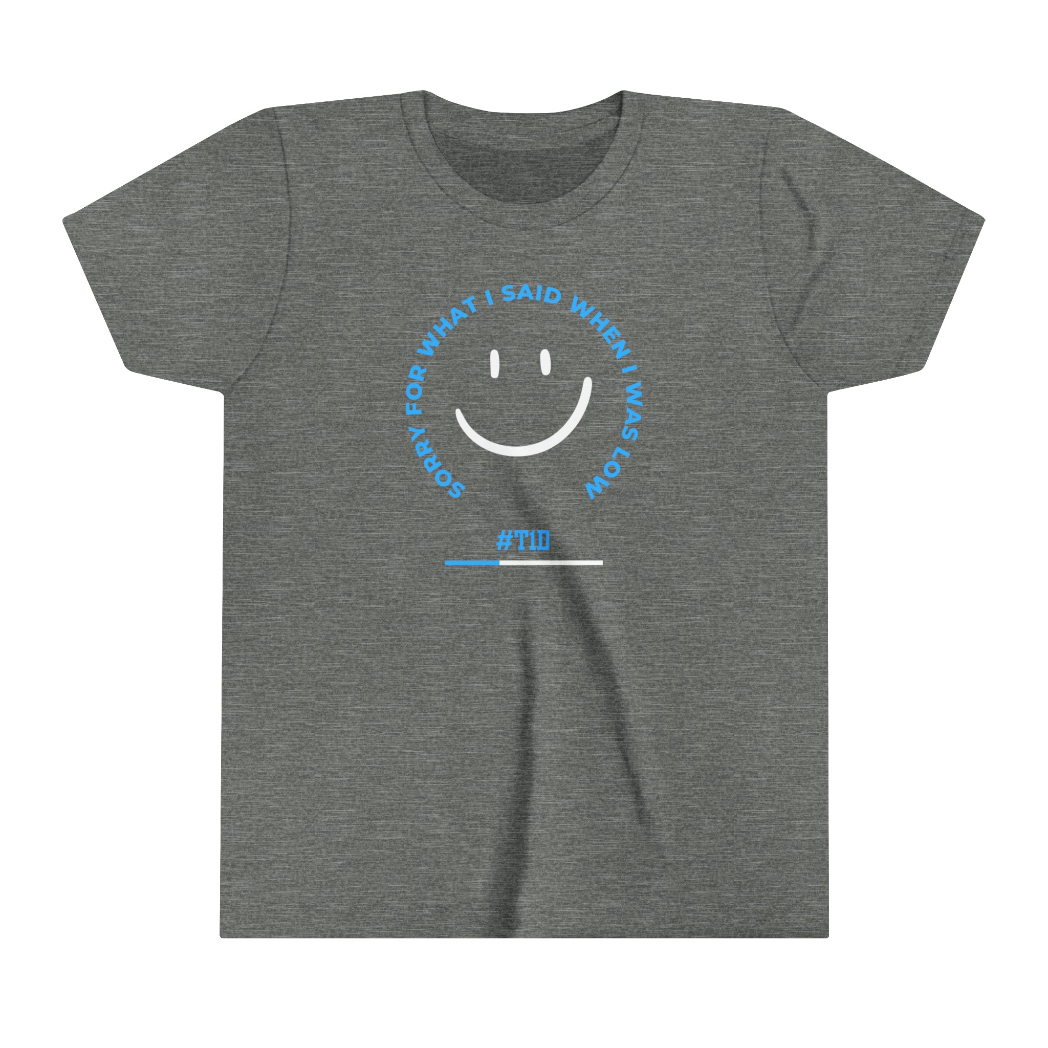 Youth Blue Smile When I Was Low T1D Short Sleeve Graphic Tee