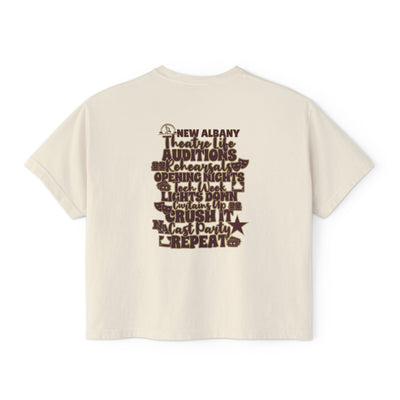 Women's New Albany Theatre Cast & Crew Graphic Boxy Crop Short Sleeve Tee