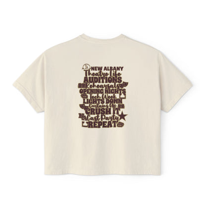 Women's New Albany Theatre Cast & Crew Graphic Boxy Crop Short Sleeve Tee