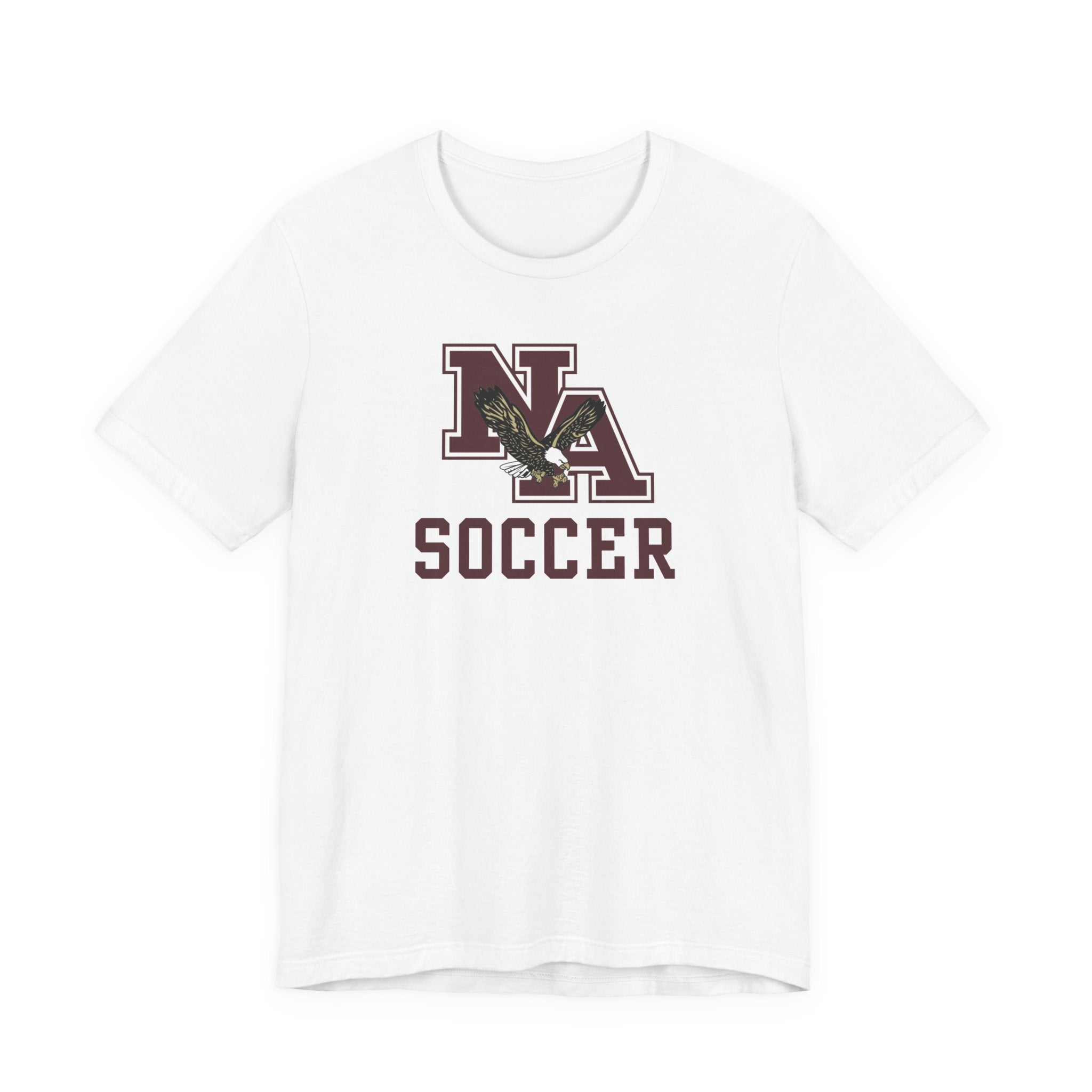 Adult Unisex New Albany Classic Maroon Soccer Logo Graphic Short Sleeve Bella + Canvas Soft Tee