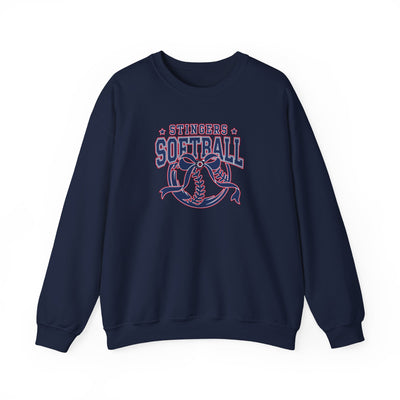 Adult Unisex Stingers Softball Spirit Bow Graphic Sweatshirt