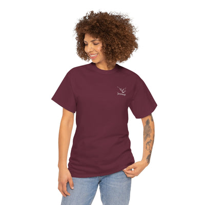 Adult Unisex Heavy Cotton Short Sleeve Tee - White Jennings Logo