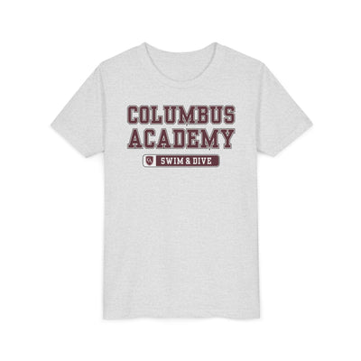 Youth Columbus Academy Swim & Dive Graphic Short Sleeve Bella + Canvas Soft Tee