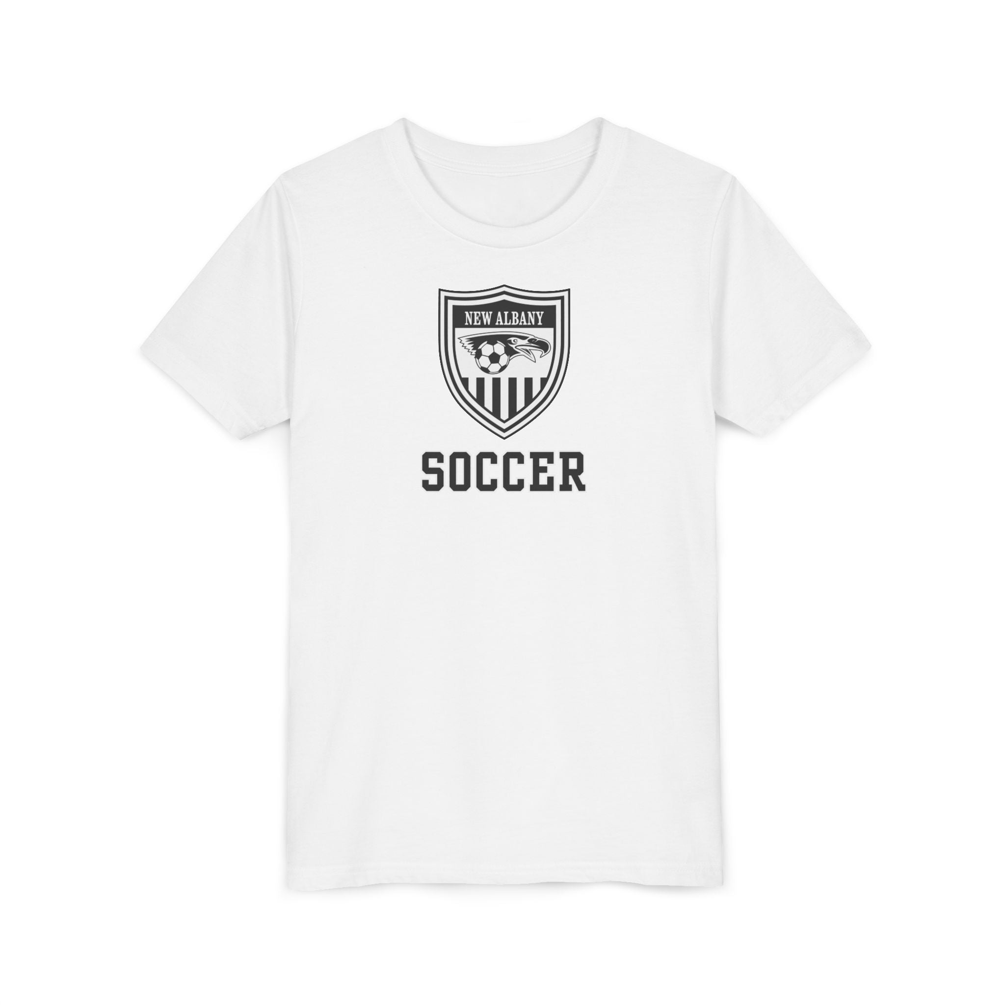 Youth New Albany Youth Soccer League Crest Graphic Short Sleeve Bella + Canvas Soft Tee