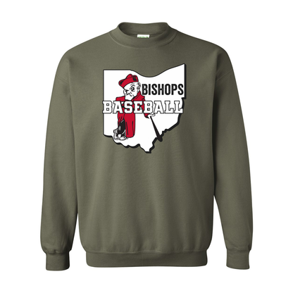 Adult Unisex Ohio Battling Bishops Baseball Graphic Sweatshirt - Ohio Wesleyan University