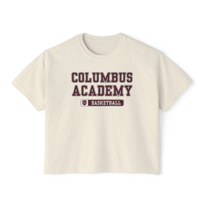 Women's Columbus Academy Basketball Graphic Boxy Crop Short Sleeve Tee