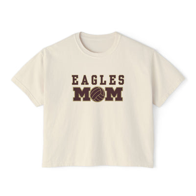 Women's Eagles Water Polo Mom Graphic Boxy Crop Short Sleeve Tee