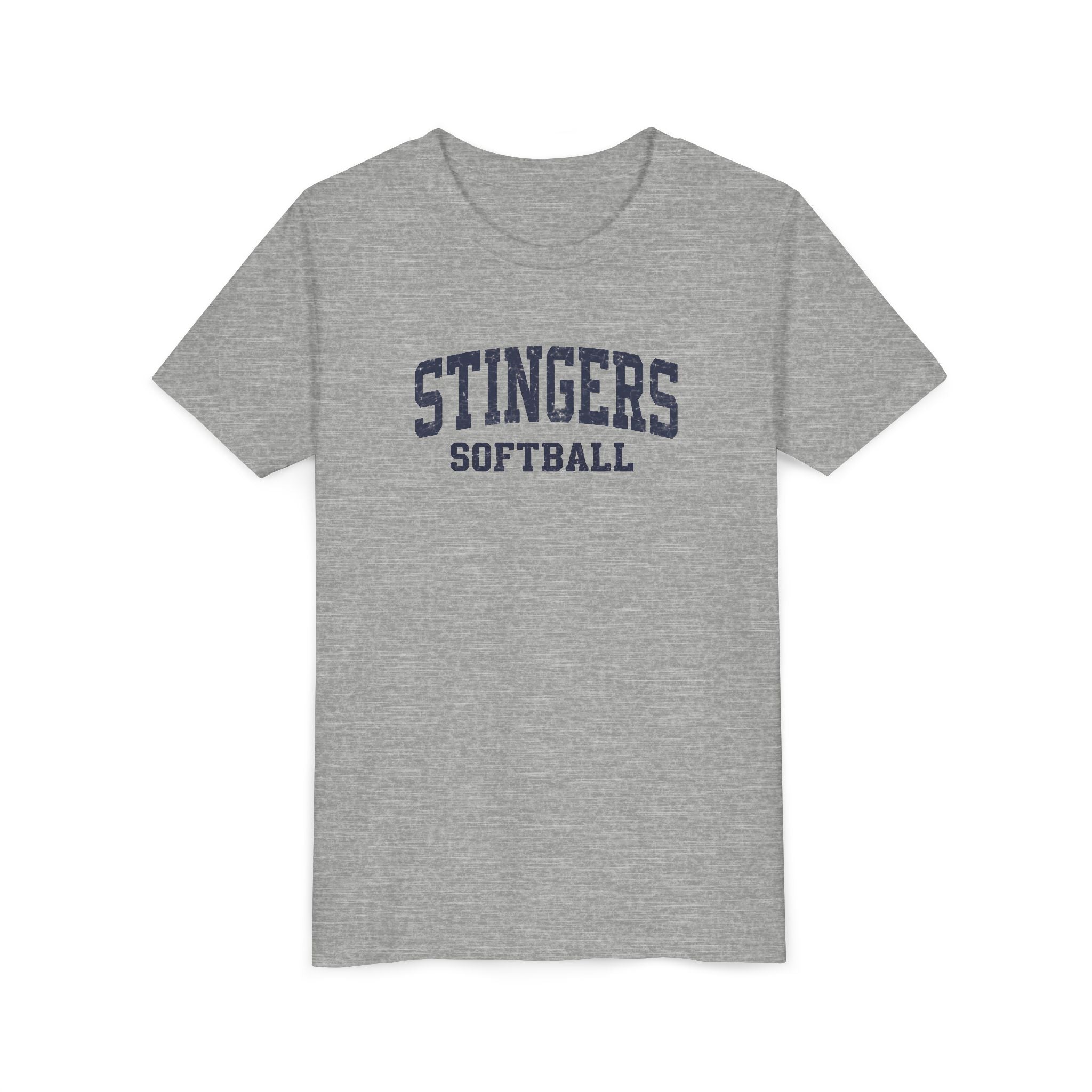 Youth Stingers Softball Vintage Distressed Graphic Short Sleeve Bella + Canvas Soft Tee