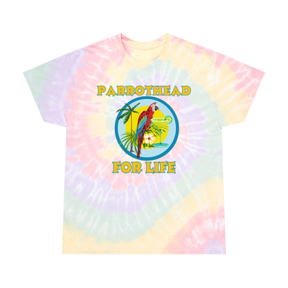 Adult Unisex Parrothead For Life Rainbow Tie Dye Graphic Tee