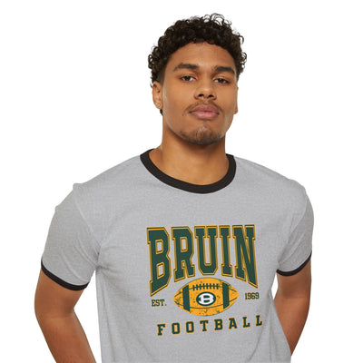Adult Unisex Bruin Football Heritage Graphic Short Sleeve Ringer Tee