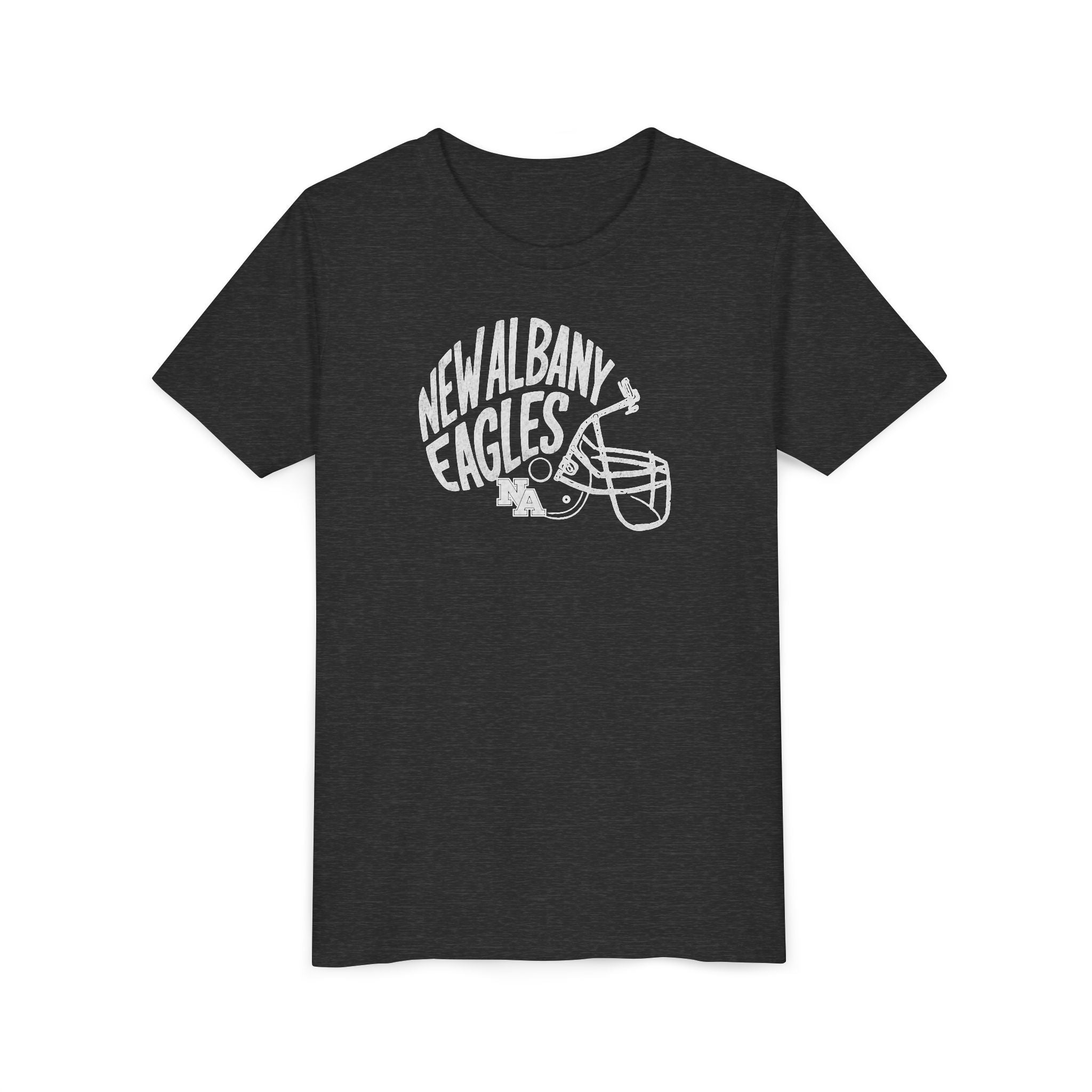Youth New Albany Vintage Vibes Football Helmet Graphic Short Sleeve Bella + Canvas Soft Tee