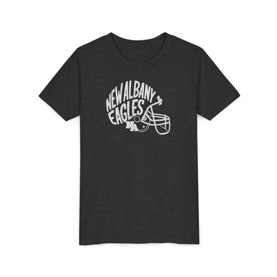 Youth New Albany Vintage Vibes Football Helmet Graphic Short Sleeve Bella + Canvas Soft Tee
