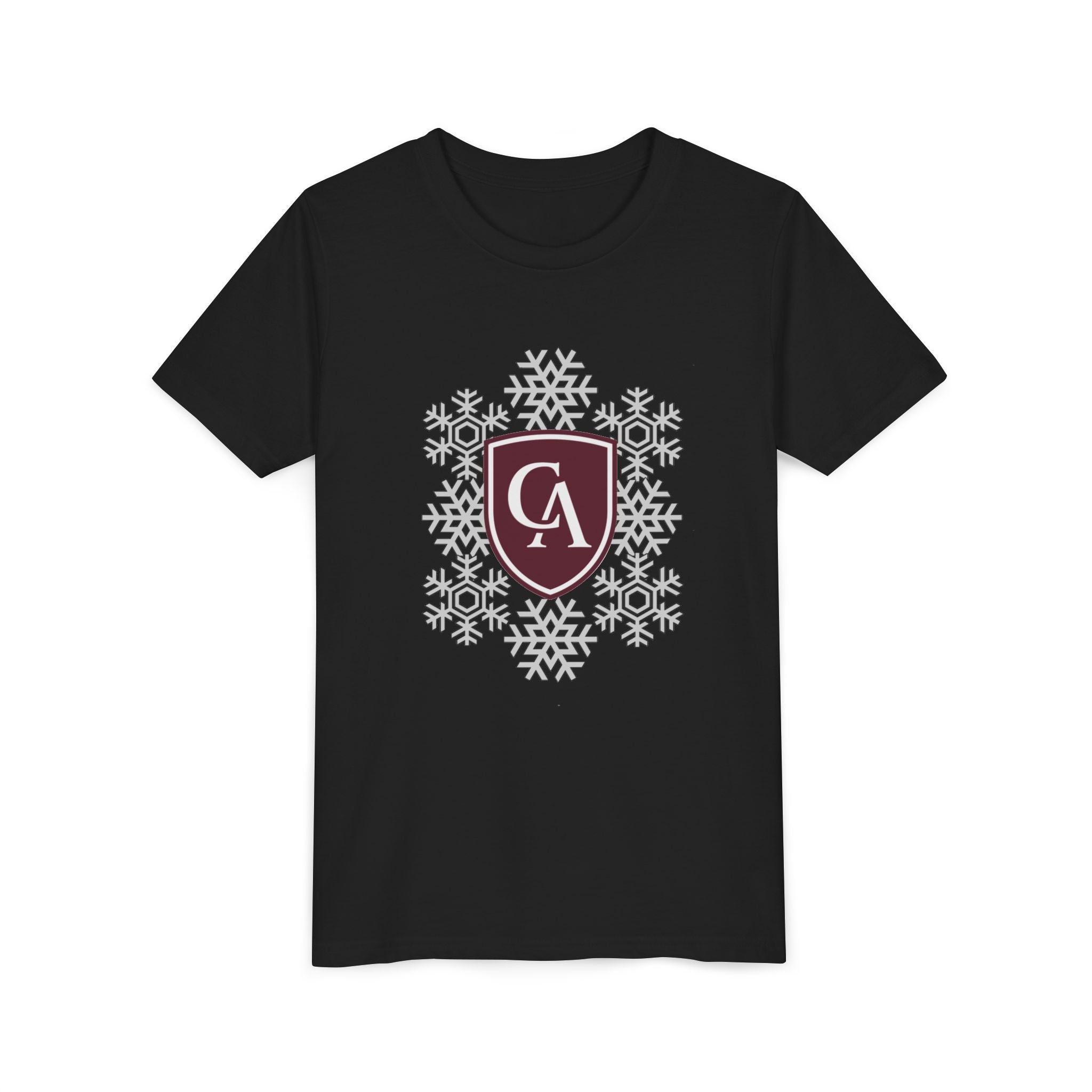 Youth Columbus Academy Spirited Snowflake Graphic Short Sleeve Soft Tee