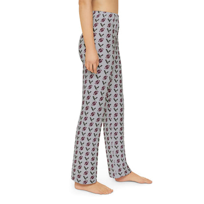 Youth Grey Pajama Pants with Allover New Albany Football Eagle Print
