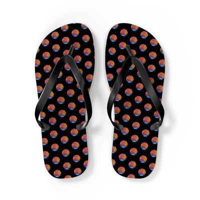 South Hills Swim Club Sunset Script Graphic Print Flip Flops