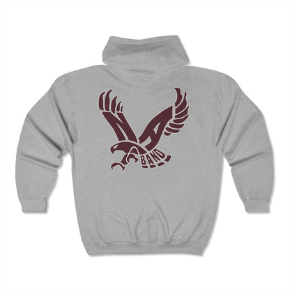 Adult Unisex Band Eagle Graphic Full Zip Hooded Sweatshirt Jacket