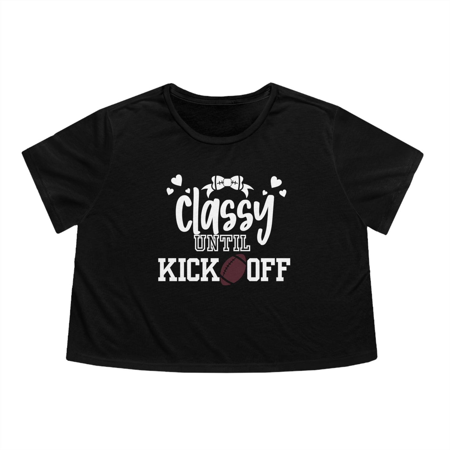 Women's Flowy Cropped Classy Football Graphic Tee - Nordonia Knights