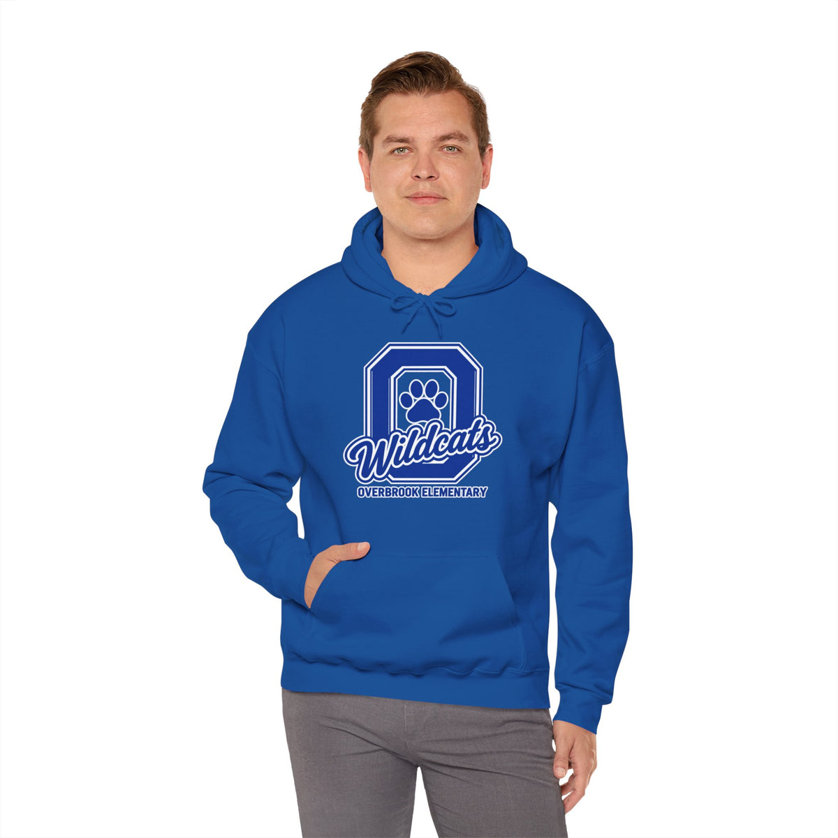 Adult Unisex Overbrook Elementary Wildcats Block Letter Graphic Hoodie