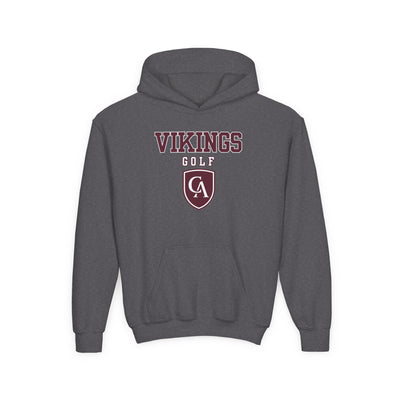 Youth Columbus Academy Vikings Golf Graphic Gildan Heavy Blend Hoodie