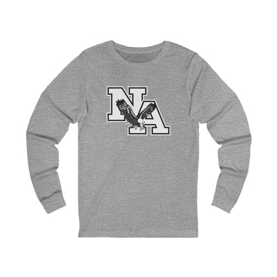 Adult Unisex White/Black Classic NA Logo Graphic Long Sleeve Soft Tee