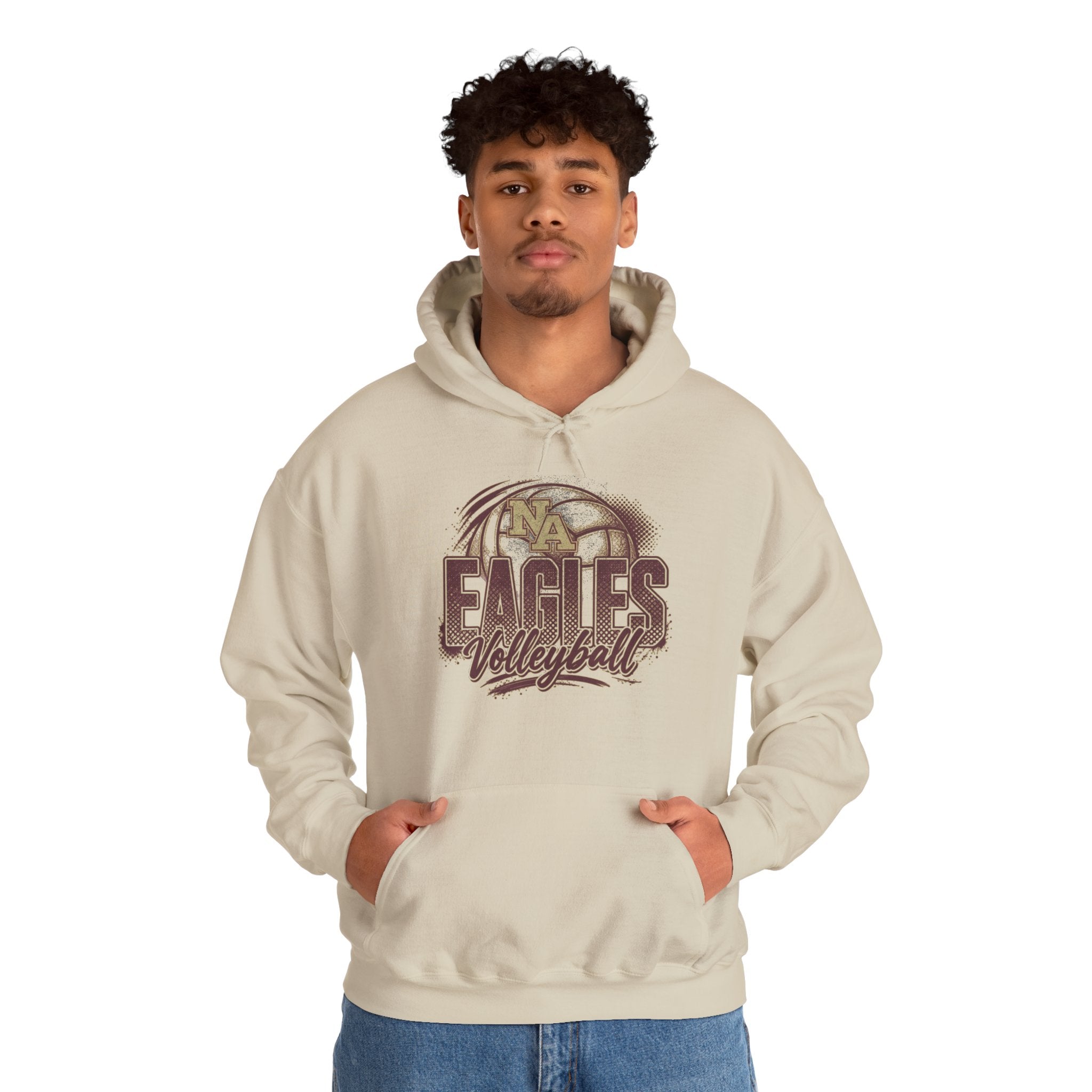 Adult Unisex New Albany Eagles Ombre Volleyball Graphic Hoodie