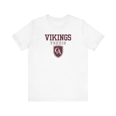 Adult Unisex Columbus Academy Vikings Tennis Graphic Short Sleeve Bella + Canvas Soft Tee