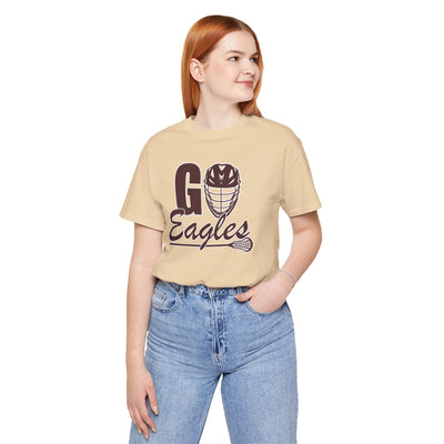 Adult Unisex Go Eagles Lacrosse Graphic Short Sleeve Soft Tee