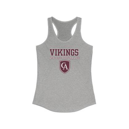 Women's Columbus Academy Vikings Athletic Performance Graphic Next Level Racerback Tank