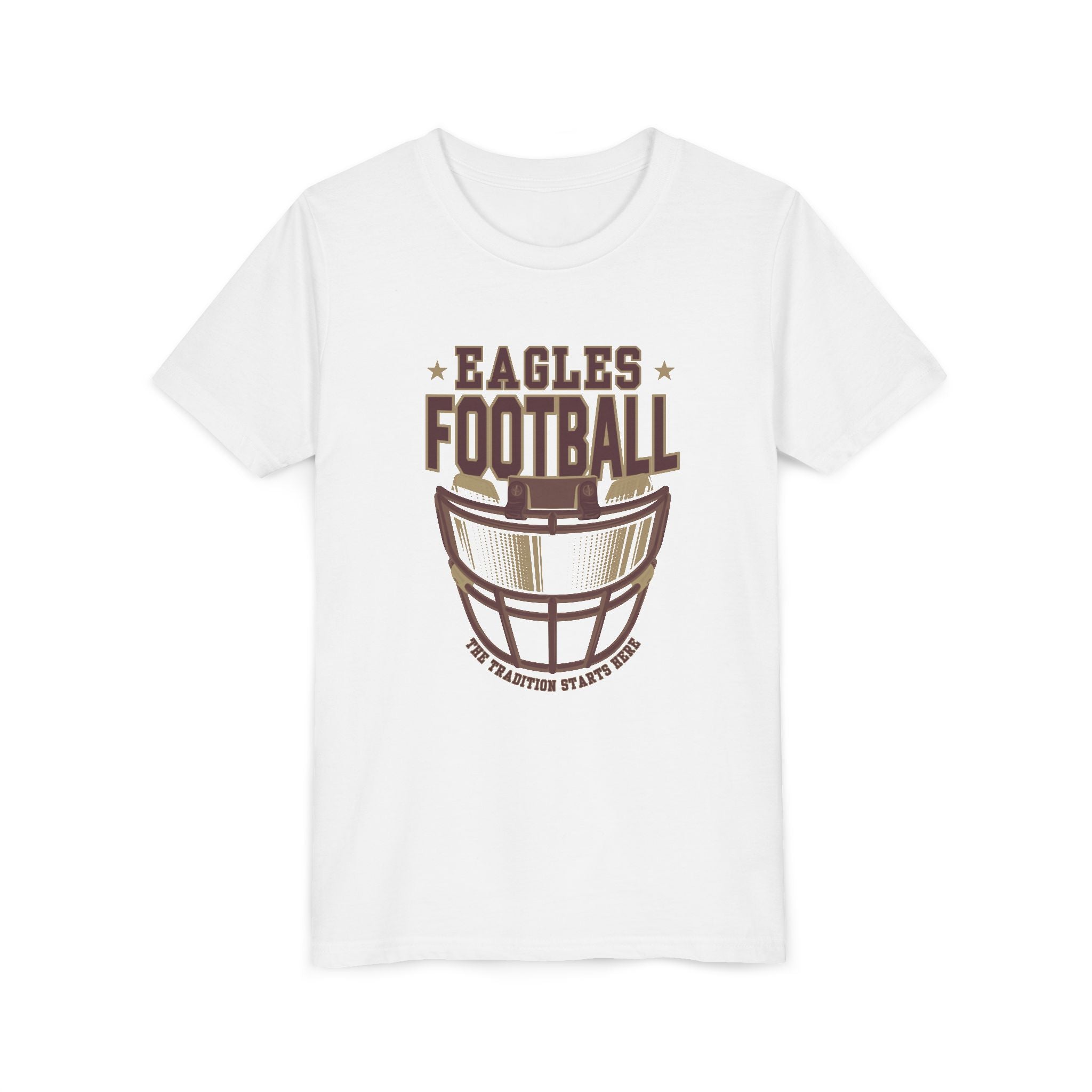 Youth Eagles Maroon Hype Helmet Graphic Short Sleeve Soft Tee