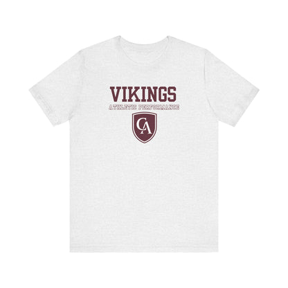 Adult Unisex Columbus Academy Vikings Athletic Performance Graphic Short Sleeve Bella + Canvas Soft Tee