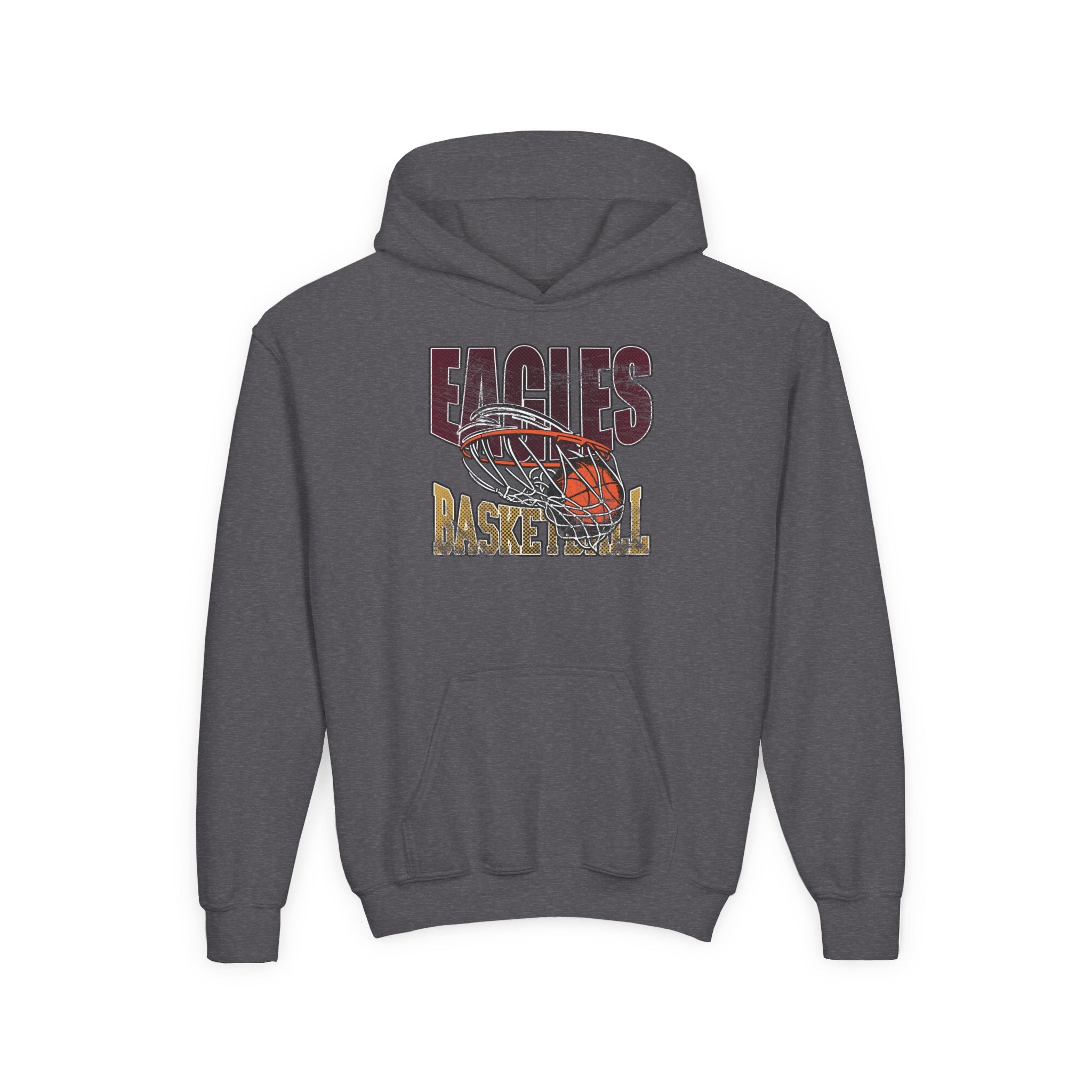 Youth Eagles Swish Distressed Basketball Graphic Hoodie