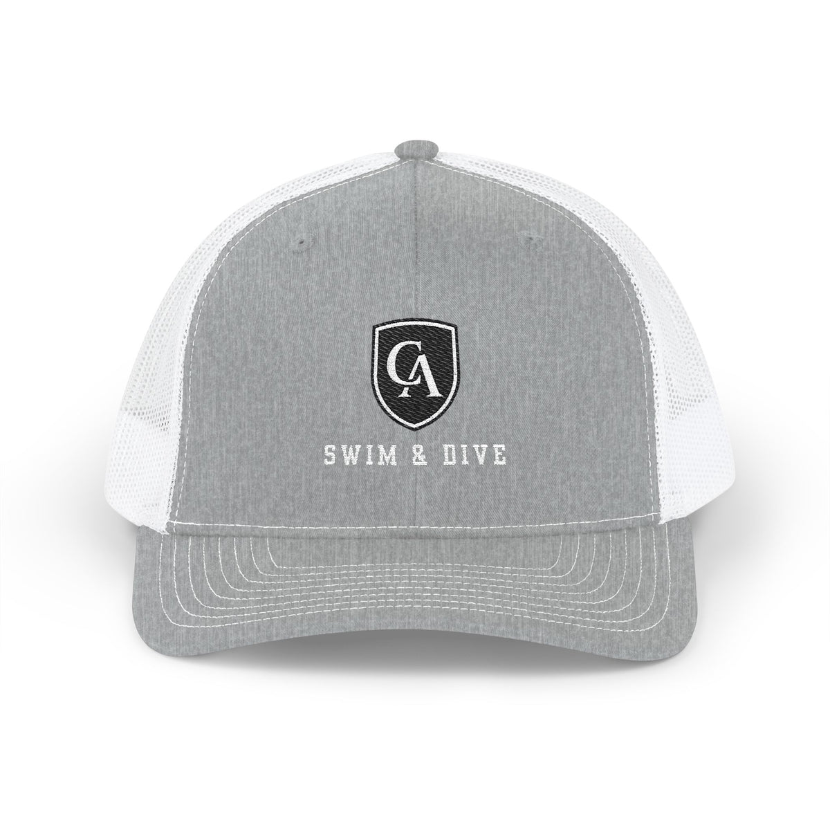 Adult Unisex Embroidered Columbus Academy Swim & Dive Black Logo Richardson 112 Snapback Trucker Hat