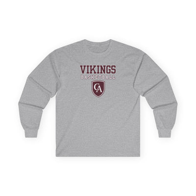 Adult Unisex Columbus Academy Vikings Basketball Graphic Gildan Long Sleeve Tee