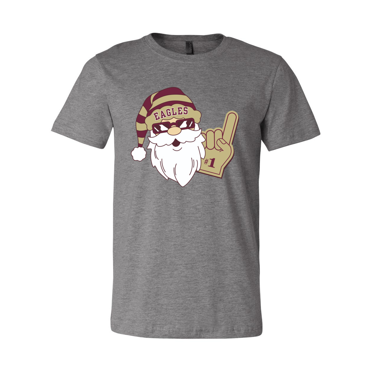 Adult Unisex Santa Eagles Fan Graphic Short Sleeve Soft Tee