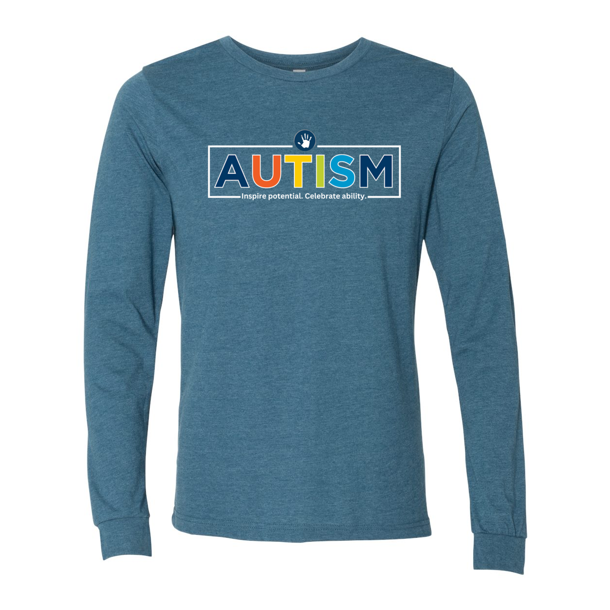 Adult Unisex "Autism Inspire Potential Celebrate Ability" Bridgeway Graphic Long Sleeve Tee