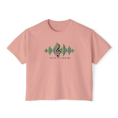 Women's Dublin Scioto Choirs Sound Wave Graphic Boxy Crop Short Sleeve Tee