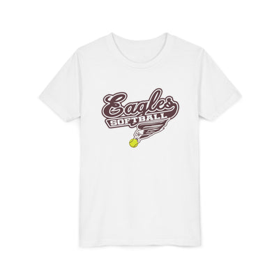 Youth Sporty Script Softball Eagles Graphic Short Sleeve Soft Tee