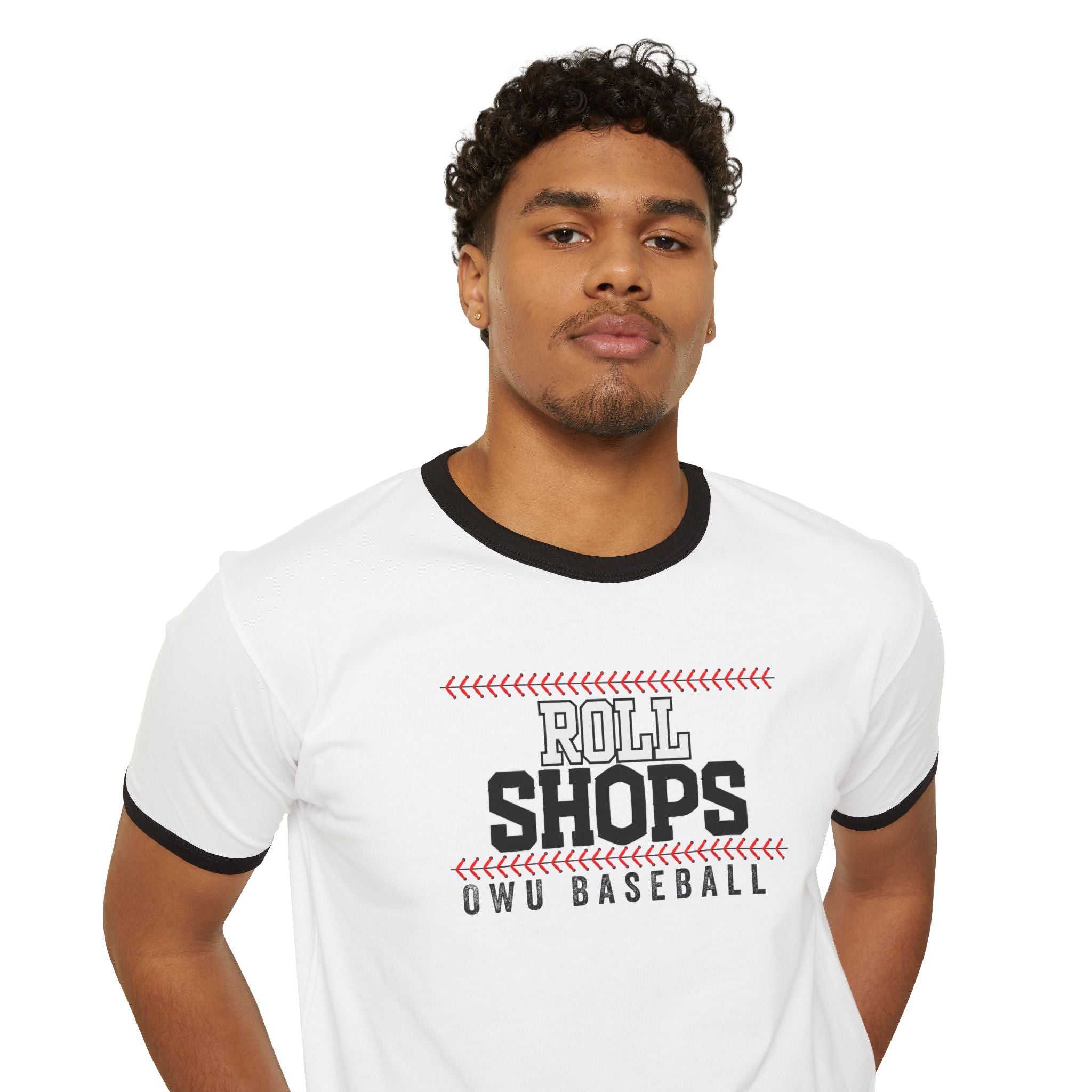 Adult Unisex OWU Roll Shops Baseball Graphic Short Sleeve Ringer Tee