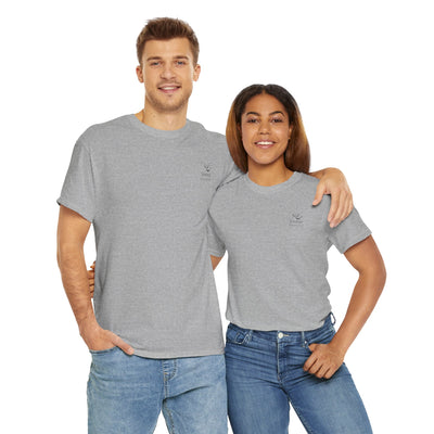 Adult Unisex Heavy Cotton Short Sleeve Tee - Black Notre Dame Village Jennings Logo