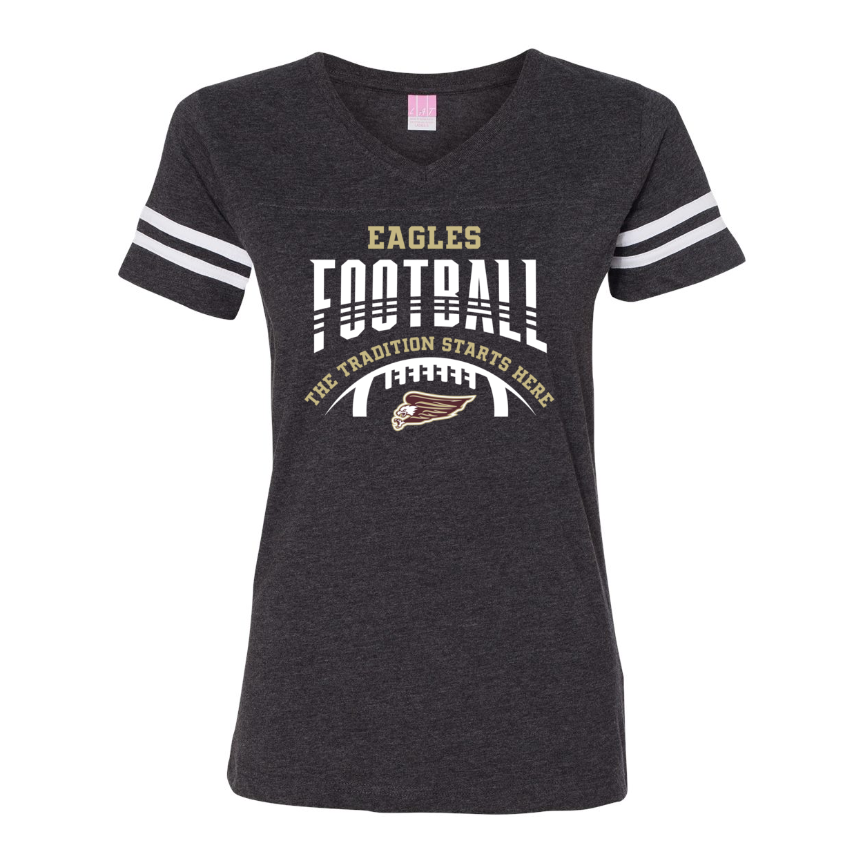 Women's Tackle Football Tradition Graphic Short Sleeve Football Ringer Tee