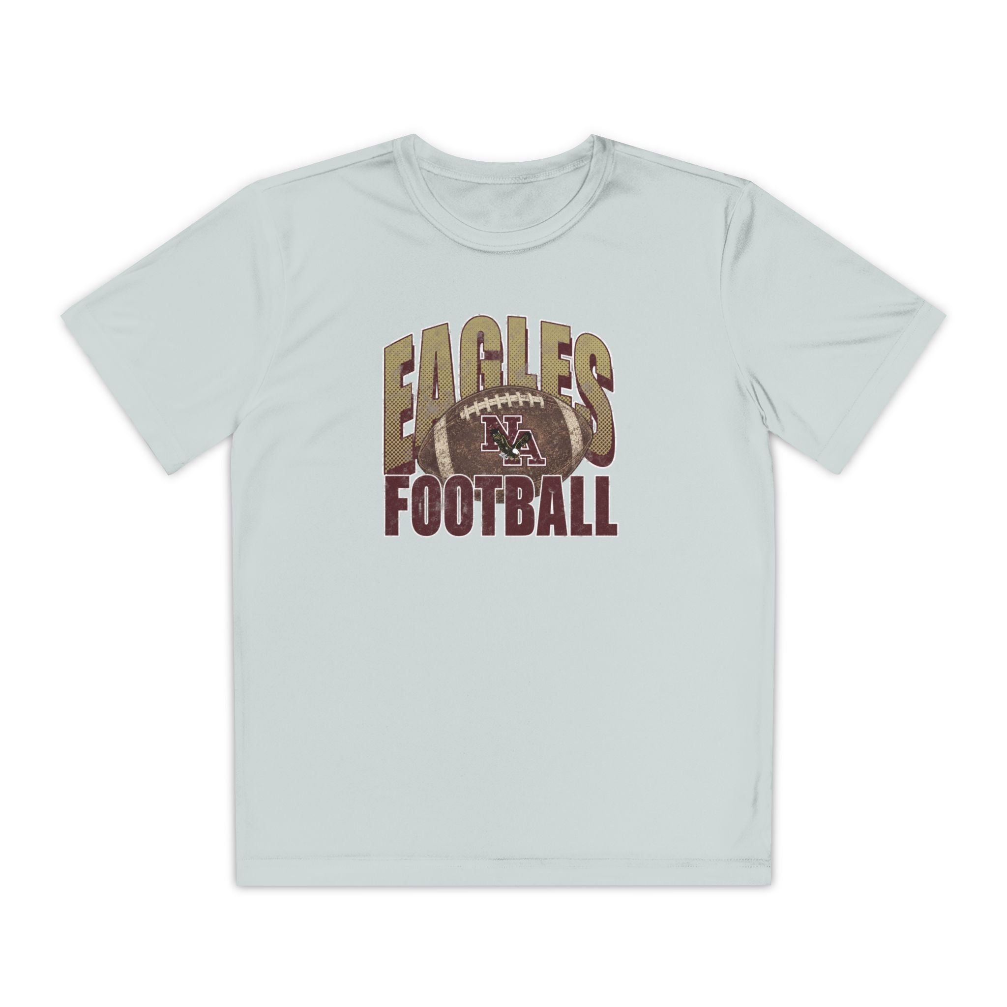 Youth New Albany First-Down Distressed Football Graphic Sport-Tek Competitor Performance Tee