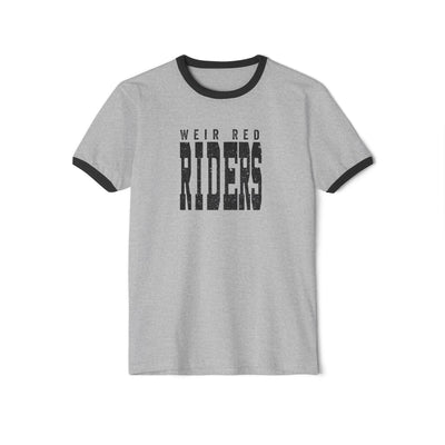 Adult Unisex Weir Red Riders Distressed Enlarged Graphic Short Sleeve Ringer Tee